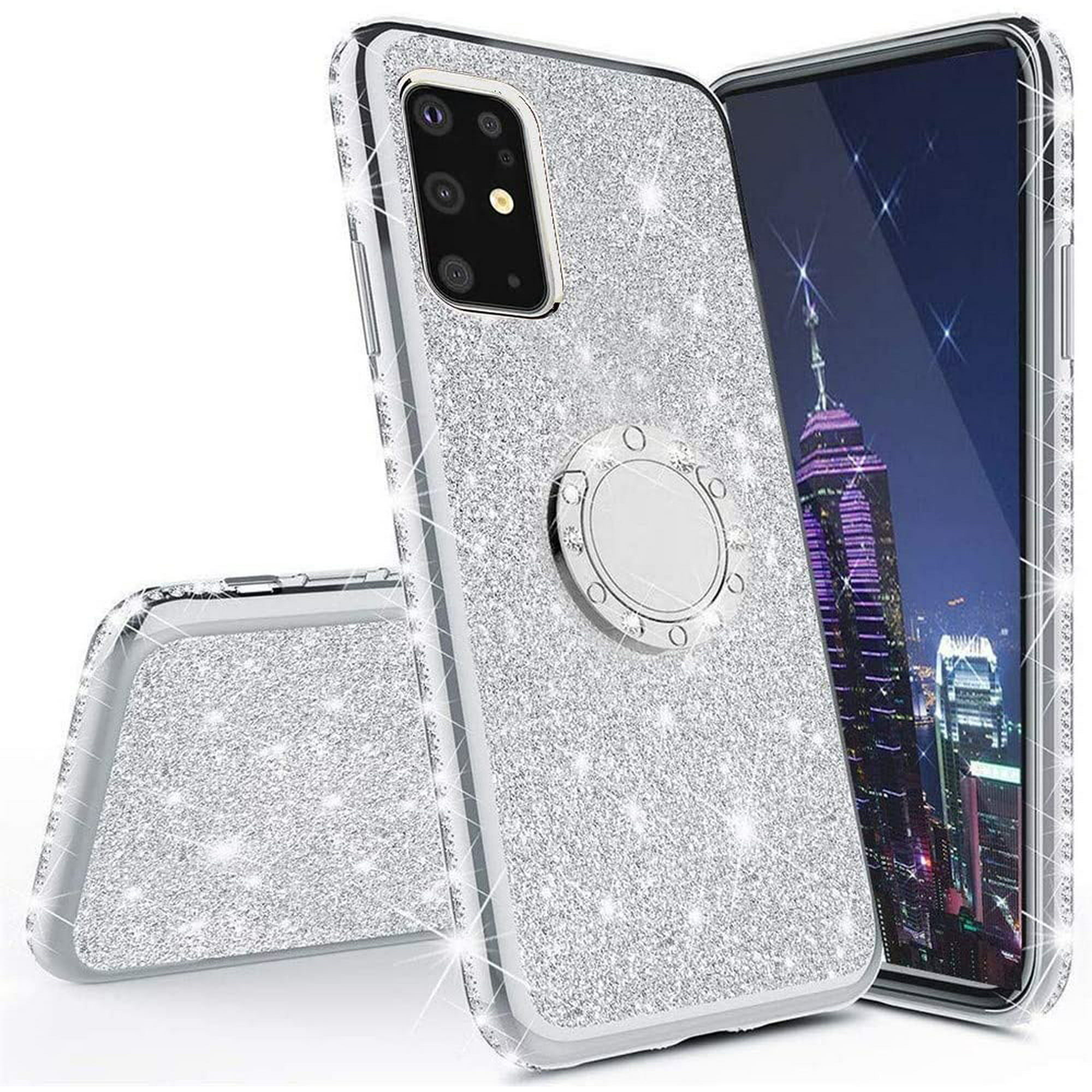 SEEYA Galaxy A71 Glitter Phone Case for Samsung Galaxy A71 PU Leather Flip Wallet Case Bling Rhinestone Diamond Butterfly with Card Holders Magnetic Stand Cover for Samsung A71 Gold